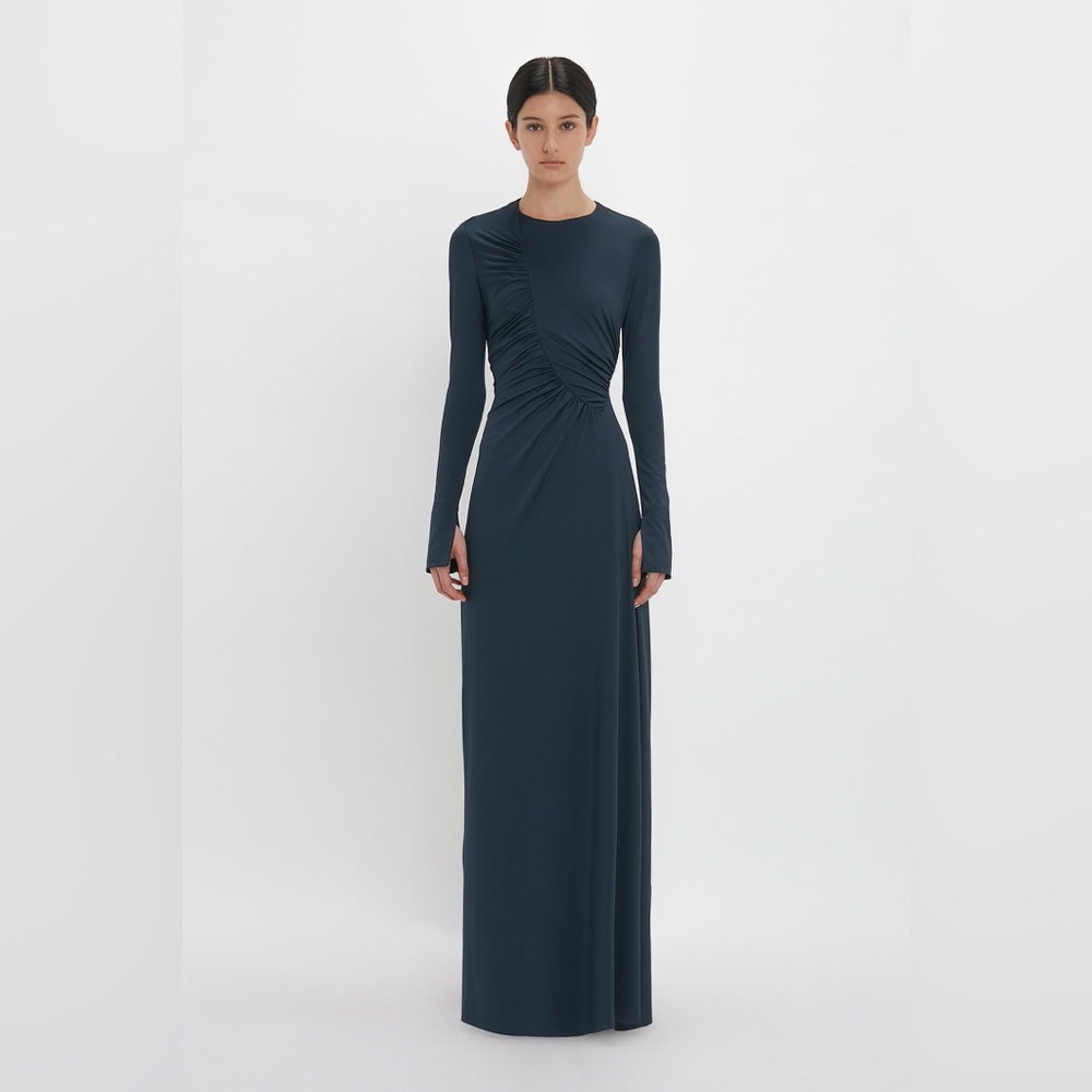 Victoria Beckham Ruched Long Sleeve Gown - Picture 3 of 8